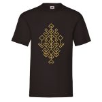 Unisex T-krekls ar Etnogrāfisko Rakstu "Dzīvības Koks", LATVIJA, Melns