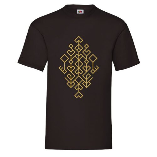 Unisex t-krekls ar etnogrāfisko rakstu "dzīvības koks", latvija, melns