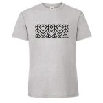 Unisex T-krekls ar Etnogrāfisko Rakstu "Dzīvības Sirds", LATVIJA, Pelēks