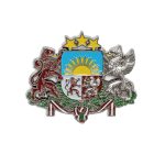 Magnēts 3D ar Latvijas Ģerboni, Metālisks