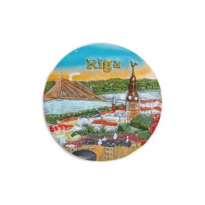 Magnēts rīga ar pilsētas skatu, apaļš, 7cm