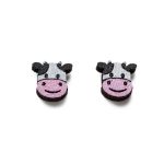 Mazi, Krāsaini Koka Auskariņi "Gotiņa", 1 cm