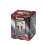 Stikla Glāzīte Suvenīrs ar Metāla Emblēmu Latvijas Karogs, LATVIJA, 60 ml