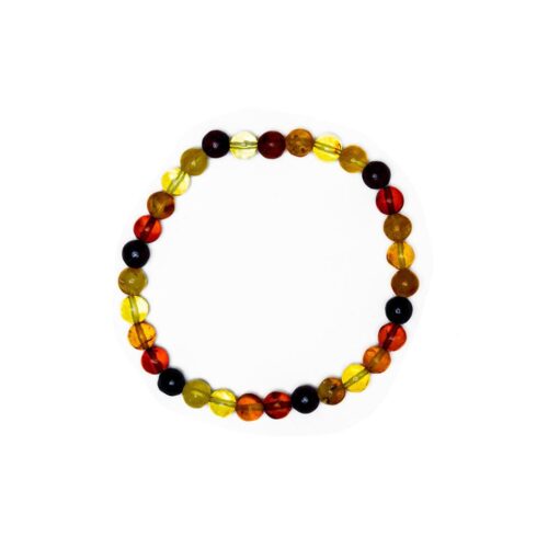 Dzintara aproce ar gaišām bumbiņām, ⌀ 6 cm