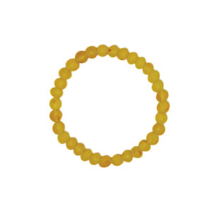 Dzintara aproce ar matētām bumbiņām, gaišdzeltena, ⌀ 6 cm