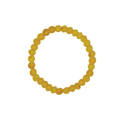 Dzintara aproce ar matētām bumbiņām, gaišdzeltena, ⌀ 6 cm