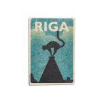 Interaktīvs Koka Magnēts Melnais Kaķis, Riga, 5.5 x 8 cm