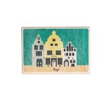 Interaktīvs Koka Magnēts Trīs Brāļi, Riga, 5.5 x 8 cm