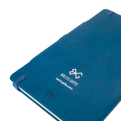 Piezīmju grāmata ar  pildspalvu, stilizēts rīgas dizains, rĪga, zila, 13.5x21 cm