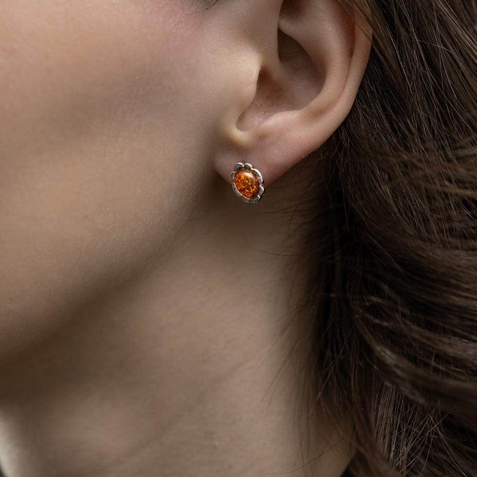 Sudraba auskari, oranži