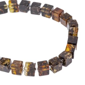 Aproce ar Dzintara Kubiciņiem, Tumša, 6 cm Aproce ar dzintara kubiciņiem, tumša, 6 cm