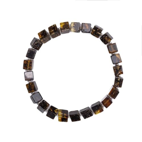 Aproce ar dzintara kubiciņiem, tumša, 6 cm