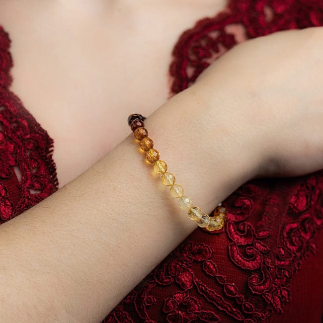 Aproce ar dzintara pērlītēm un krāsu gradientu, 6 cm