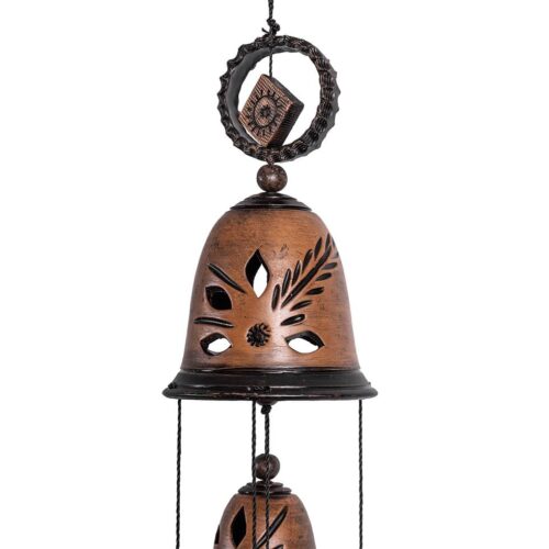 Keramikas vēja zvani ar Ģeometrisku dekoru, 6 zvani