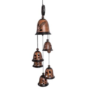 Keramikas vēja zvani ar Ģeometrisku dekoru, 6 zvani