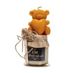 Oranža Svece Lācītis ar Sirsniņu, Medus Burciņa, Medus Karotīte, 7 cm, 250 ml