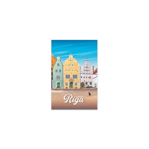 Magnēts 3d riga, vecrīga, trīs brāļi, 54x78 mm