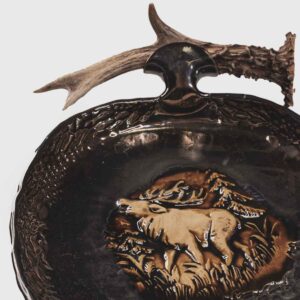 Keramikas paplāte ar raga rokturi, melnbrūna, 25x20 cm