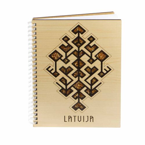 Piezīmju grāmata "dzīvības koks", latvija, dzintara puzuris, 16x21 cm