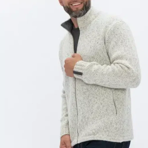 Vilnas jaka ar rāvējslēdzēju nolan, pelēks