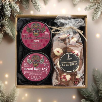 Ziemassvētku dāvanu komplekts - vīriešu balzāms, Šampūns bārdai un piparkūka (copy)