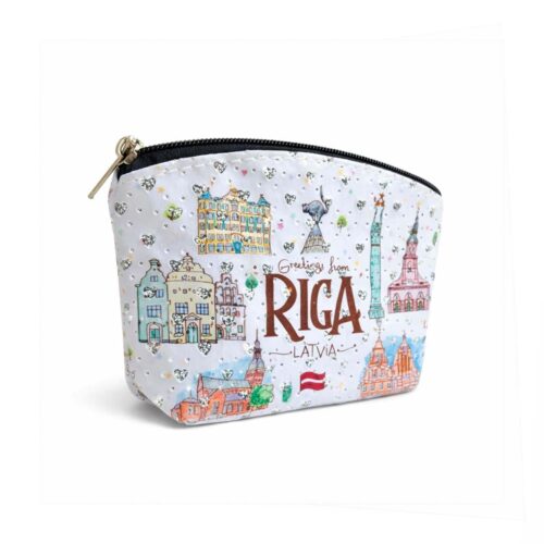 Kosmētikas/atslēgu soma ar vecrīgas dizainu