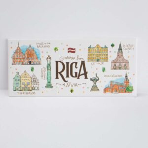 Metāla magnēts ar vecrīgas dizainu