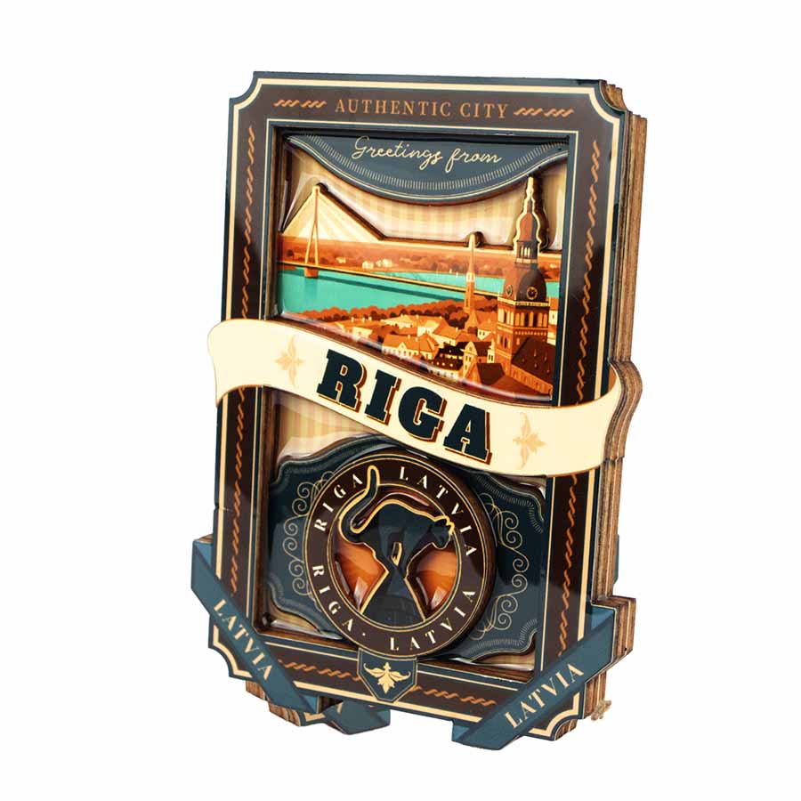 Koka magnēts, vecrīga, ⌀ 8 cm (copy)