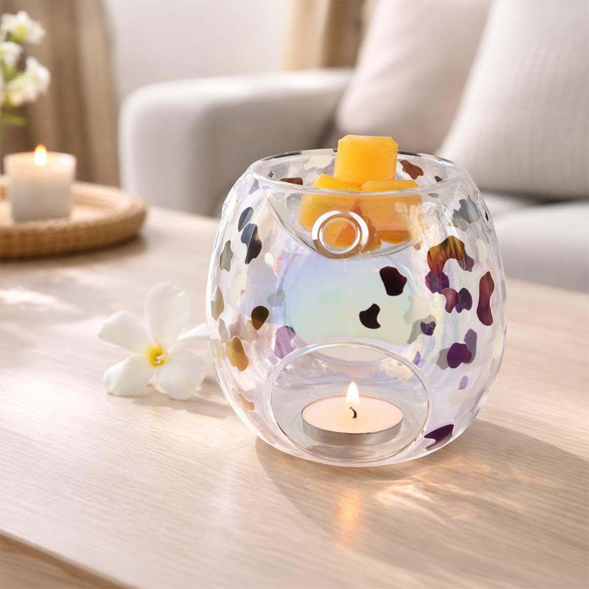 Stikla aroma lampa, caurpīdīga