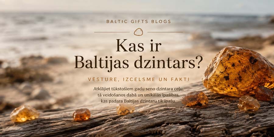 Baltijas dzintara gabals jūras krastā saulrietā – kas ir Baltijas dzintars