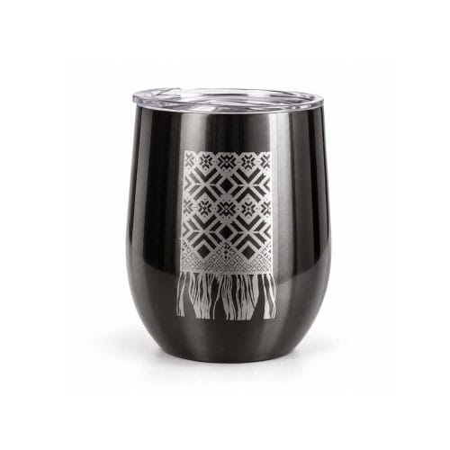 Termokrūze ar rakstu "puzuri", melna, 400 ml (copy)