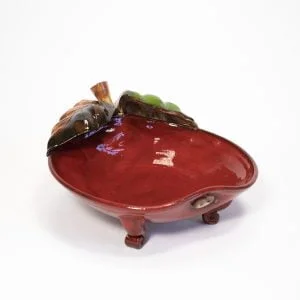Ceramic bowl, apple shape, red, 21 cm