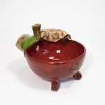 Ceramic Bowl, Apple Shape, Red, 15 cm