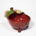 Ceramic Bowl, Apple Shape, Red, 15 cm
