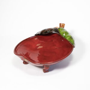 Ceramic bowl, apple shape, red, 21 cm