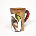Ceramic Mug, Bird Theme, Brown, 300 ml