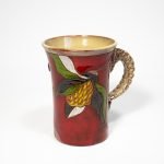 Ceramic Mug, Flower Theme, Red, 300 ml