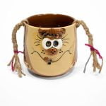 Ceramic Dish, Girl with Braids, Brown ⌀ 10.5 cm