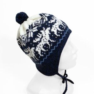 kids-knitted-wool-hat-with-deers-blue-side Knitted wool hat for kids, blue with deer