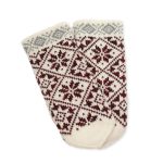 Knitted Wool Mittens for Women, Morning Star (Auseklis), White