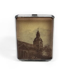 stainless-steel-leather-cigarette-case-riga-dome-cathedral-4873-1 Stainless steel, leather cigarette case, riga, dome cathedral