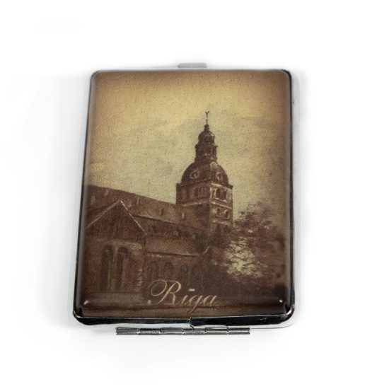 Stainless Steel, Leather Cigarette Case, RIGA, Dome Cathedral