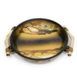 Ceramic Serving Plate with Wooden Handles, ⌀ 26 cm