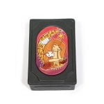 Rectangular Leather Box with Angel on the Moon, 12x8 cm