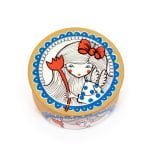 Round Leather Box with Angel, ⌀ 7.5 cm