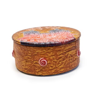 round-leather-box-with-house-side-11237 Round leather box with house, ⌀ 10 cm