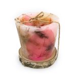 Candle Wax Lantern with Floral Decoration, Big