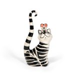 Ceramic Cat and Mouse Figure, 15 cm