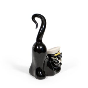 Ceramic cat with hat figure, 15 cm