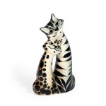 Ceramic Cats Figure, Couple in Love, 19 cm